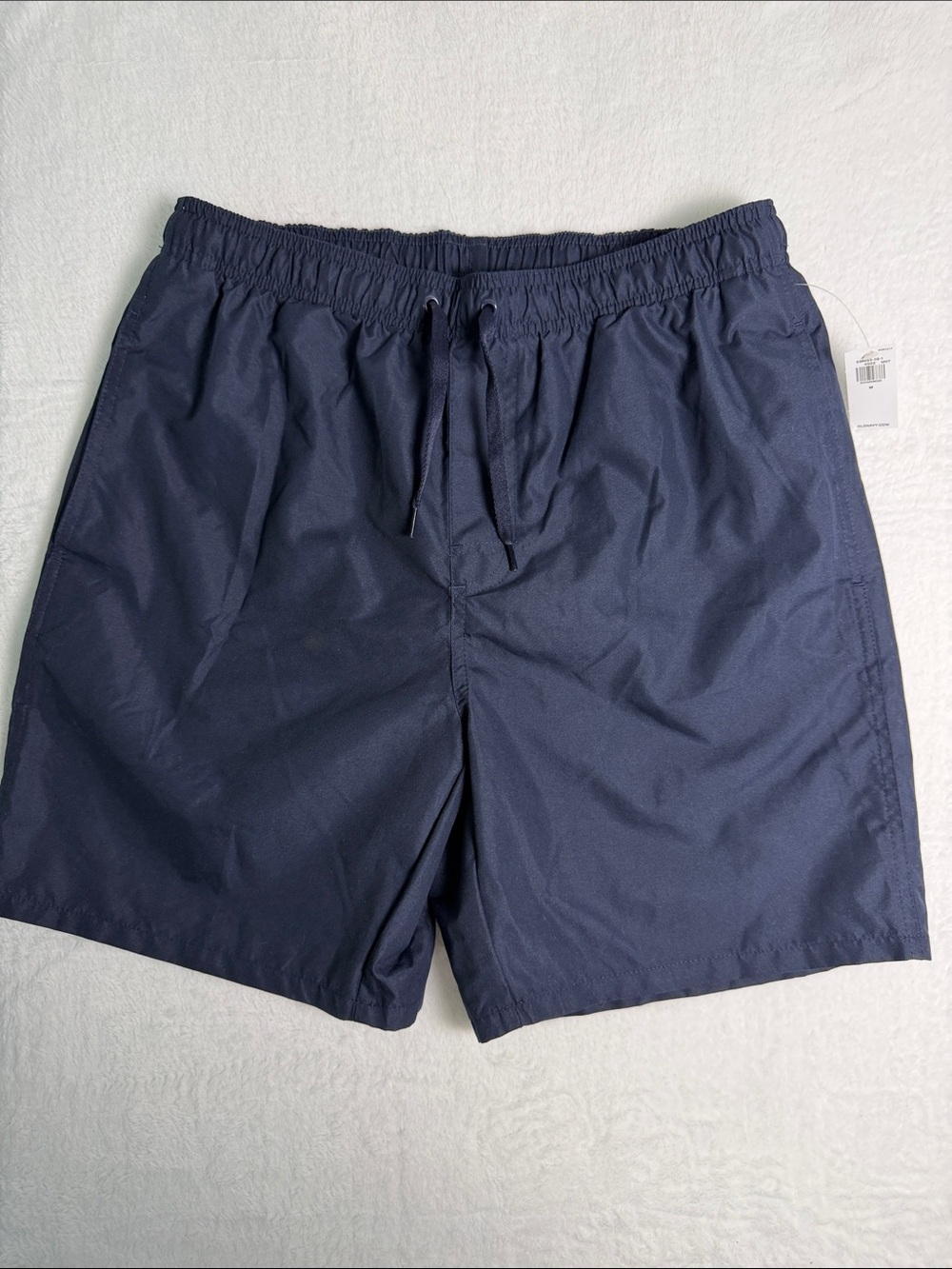 NWT Men's Navy Elastic Waist Swim Shorts Size Medium